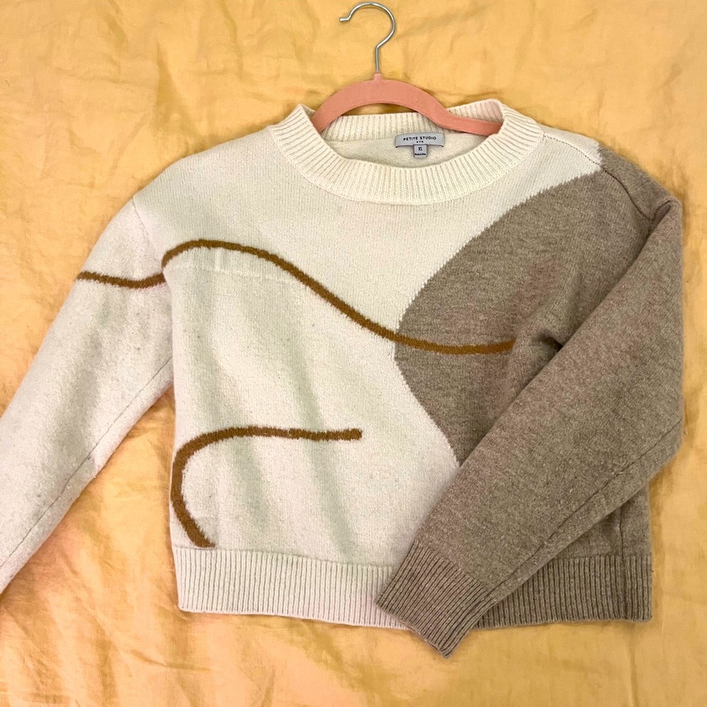 Petite Studio Earth Toned Cropped Sweater